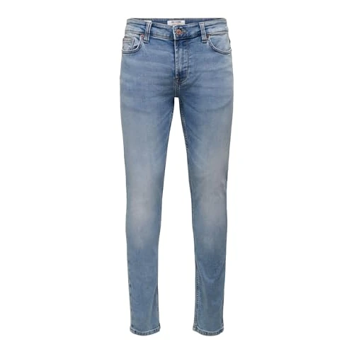 Offerta a tempo: Uomo O&S Slim Fit Jeans Pantaloni di Base Denim Onsloom Pantaloni Affusolati Lavaggio Stone, Colore:Blu, Taglia Pantalone:32W / 34L - 56% da 49.99 € a 21.99 €