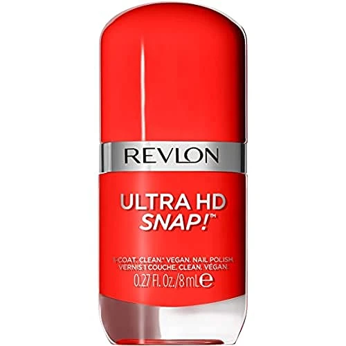 Lakier do paznokci Revlon, Ultra HD Snap!, 100% wegański, 78% składników pochodzenia naturalnego, intensywna, błyszcząca i wzmacniająca formuła, N°031 She's on Fire, 8 ml