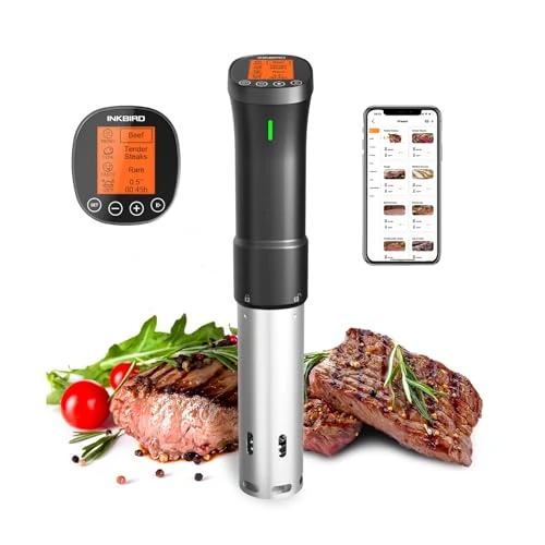 Offre limitee: Inkbird ISV-200W Cuiseur Sous Vide WiFi,Cuiseur Oeuf Thermoplongeur Sous Vide Cooker 1000W,Calculateur d'Immersion Cuisinière Thermostat Réglable,Contrôle Précis pour Viande,Oeuf,Légumes de 88.39 EUR a 88.39 EUR (economie 0%)