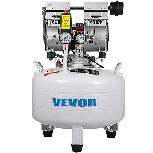 Offerta a tempo: VEVOR Compressore d'Aria Senza Olio Ultra Silenzioso da 6,6 Galloni, Compressore Silenziato, Compressore d'Aria 850 W, Rumorosità meno 48 dB, Compressore d'aria Portatile Senza Olio Verticale - 20% da 259.99 € a 206.99 €