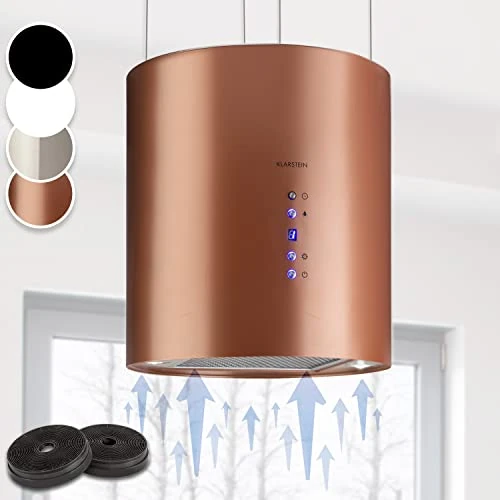 Klarstein Dunstabzugshaube für Küche, LED, Luftstrom 558 m³/h, Kerzenhalter, Fett- und Aktivkohlefilter, Unterbau