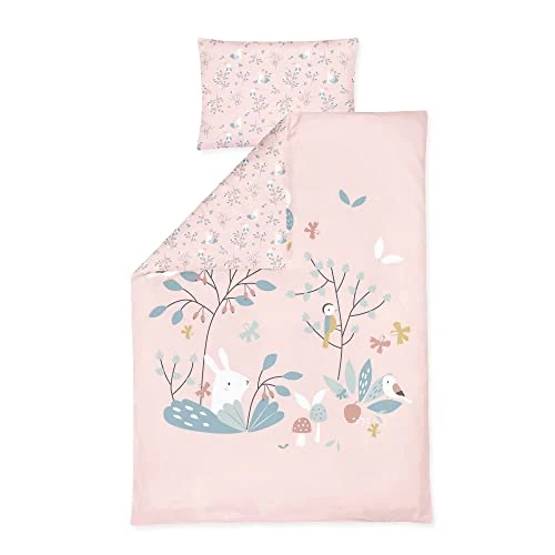 Julius Zöllner Parure de lit pour Enfant 100% Coton - Standard 100 par Oeko-Tex - Fabriqué en Allemagne - Dimensions : 100 x 135 + 40 x 60 cm - Rosalie