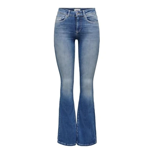 Oferta limitowana: Only Kobiety Onlblush Life Mid Flared Bb Rea1319 Noos Jeansy, Niebieski (Medium Blue Denim), L z 183.99 zł na 183.99 zł (oszczędź 0.00%)