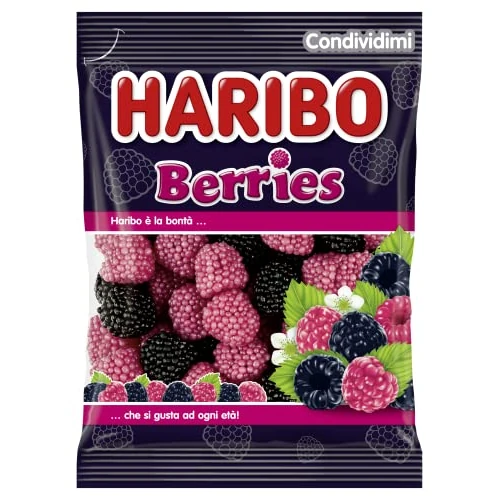 Haribo Berries - Caramelos gomosos, sabor a fruta (moras y frambuesas), ideales para fiestas y dulces momentos de relax – 175 g