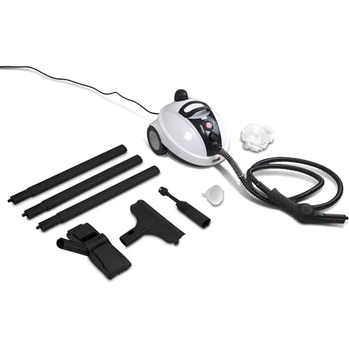 FEIDER Nettoyeur Vapeur 1300 W Chauffe Rapide en 5 Min, Pression 3,5 Bar, Réservoir 0,7 L, Accessoires Inclus, Flexible 2 m, Protection Surchauffe – FHNVT1300