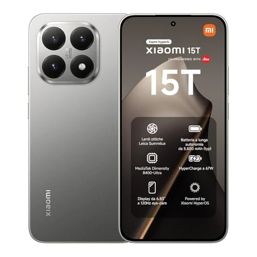 Tijdelijke aanbieding: Xiaomi 15T, Smartphone 12+256GB, 6,83" 120Hz display, MediaTek Dimensity 8400-Ultra, 50MP Leica Summilux optische lens, 5500mAh, Titanium, Oplader niet inbegrepen, Fabrieksgarantie 2 jaar van 649.89 EUR naar 584.90 EUR (korting 10%)