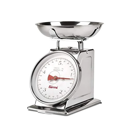 Girmi PS90 Mechanical Kitchen Scale, 20 g - 5 kg, Stainless Steel