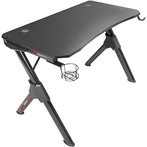 Mars Gaming MGD, Bureau Gamer Ergonomique, Support Casque + Boissons, Noir