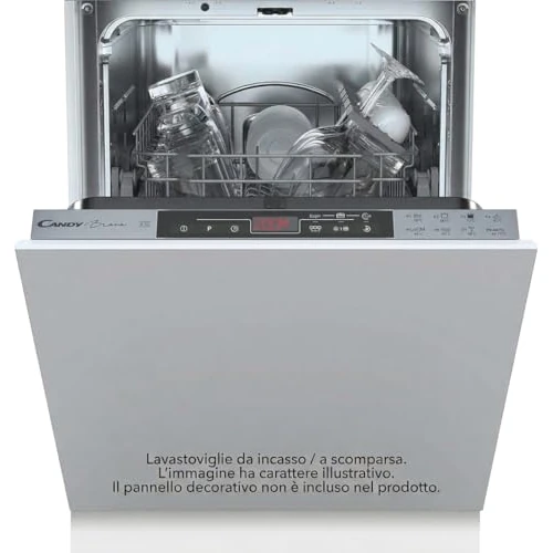 Offerta a tempo: Candy Brava Lavastoviglie Slim da Incasso 45 cm, 10 Coperti, 8 Programmi, Ciclo Rapido 30 Min, Partenza Ritardata 3-6-9h, Salvaspazio, Classe E, 44,8 x 55,9 x 81,6 cm, Argento - CDIH 2T1047 - 7% da 353.00 € a 329.00 €