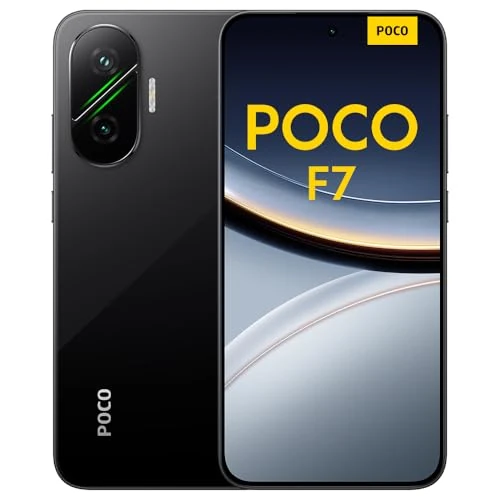 POCO F7 Smartphone, 12+512GB, Black, Flagship Snapdragon® 8s Gen 4, 6500mAh battery, 50MP Sony camera with OIS, 6.83" 1.5K 120Hz AMOLED display (No power adapter included)