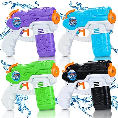 Oferta limitada: lenbest 4 Pack Pistolas de Aagua, 150ML Pistolas Juguetes Agua, Pistolas de Chorro de Largo Alcance de 7 m, Peleas de Agua, Piscina, Playa, Juguete de Lucha al Aire Libre, Regalos Veranos para Niños de 11.99 € a 7.99 € (ahorro 33%)