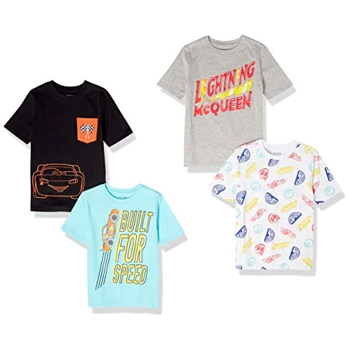 Offerta a tempo: Amazon Essentials Disney | Marvel | Star Wars T-Shirt a Maniche Corte Bambini e Ragazzi, Pacco da 4, Auto/Lightning McQueen, 11-12 Anni - 0.00% da 22.12 € a 22.12 €