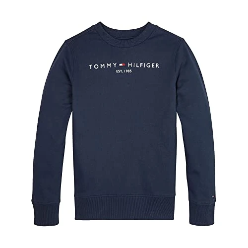 Tommy Hilfiger Sudadera Infantil Unisex Essential Sweatshirt sin Capucha, Azul (Twilight Navy), 9 Meses