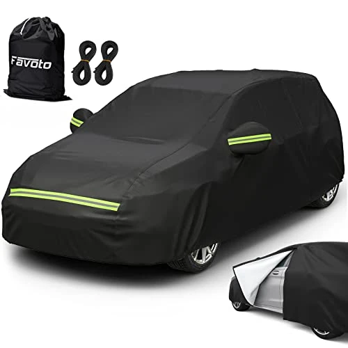 Tijdelijke aanbieding: Favoto Autoafdekking, Winter, Volledige Afdekking, Stofdicht, Waterdicht, Autohoes, Autohoes voor 400cm-435cm Hatchback Zwart, 435cm x 180cm x 160cm 2,8kg van 45.75 € naar 45.75 € (0.00% korting)