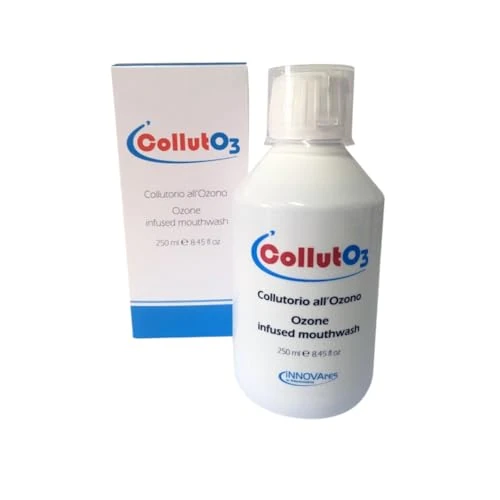 INNOVARES CollutO3 Oral Hygiene Ozone Mouthwash Inflamed Gums Ozonized Sesame Seed Oil - against Dental Plaque and Inflammation of the Oral Cavity - 250 ml Bottle