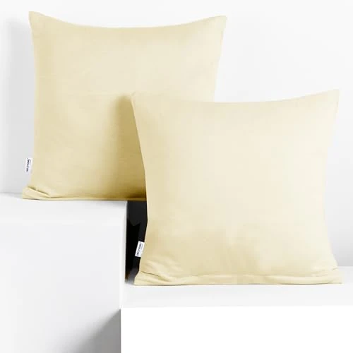 Oferta limitada: DecoKing 2 Fundas de Almohada de 50 x 50 cm, algodón, con Cremallera, Color Crema y ámbar de 16.01 € a 16.01 € (ahorro 0.00%)