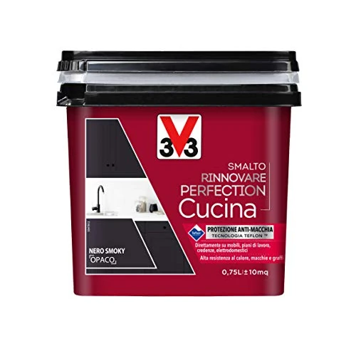 V33 Smalto Rinnovare Perfection Cucina Nero Smoky Opaco 0,75 L