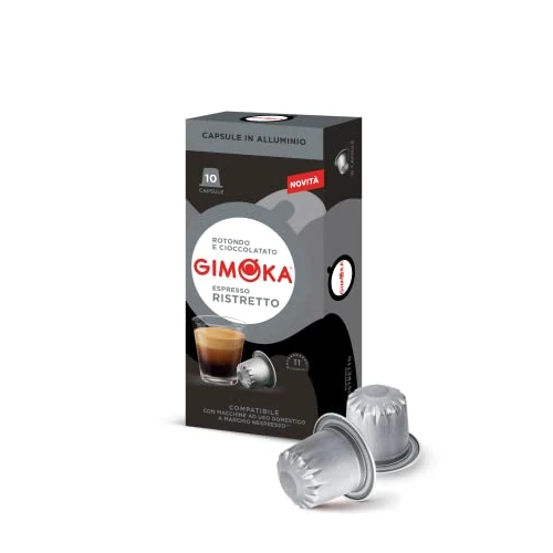 Gimoka - Compatibile Per Nespresso - Capsule Alluminio - 100 Capsule - Gusto RISTRETTO - Intensità 11 - Made In Italy