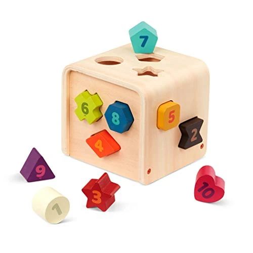 Limited-time offer: Battat – Shape Sorter For Toddlers, Kids Wooden Learning Cube 10 Colorful Wood Shapes With Numbers Count & Sort Cube 1 Year + from 12.99 £ to 8.90 £ (save 31%)