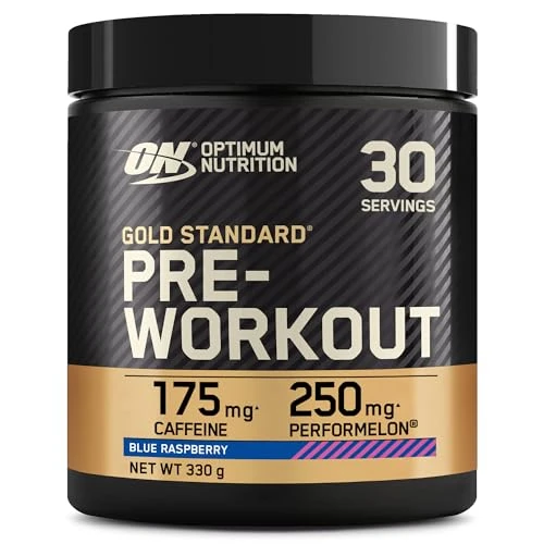 Offerta a tempo: Optimum Nutrition Gold Standard Pre-Workout in Polvere, Bevanda Energetica Gusto Blue Raspberry, 330g, 30 Porzioni - 38% da 32.99 € a 20.39 €