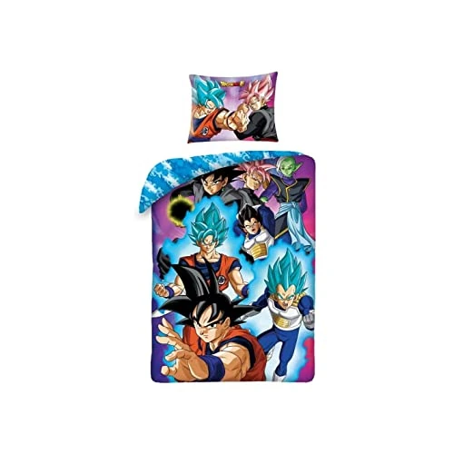 Offerta a tempo: Halantex - DB110-6BL - Set Letto Dragonball Super PROTAGONISTI Goku Vegeta Copripiumino con Sacca Azzurra Reversibile Copripiumino e Federa - Multicolore - 100% Cotone - 140x200centimetri + 70x90cm - 0.00% da 32.99 € a 32.99 €