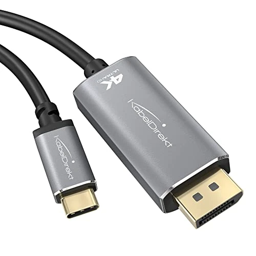 Limited-time offer: 4K USB C to DisplayPort adapter cable with break-proof metal connectors – 2m (supports 4K video/60Hz from notebooks/smartphones to large screens – DP, USB 3.1, Type C, Thunderbolt 3) by CableDirect from 6.99 £ to 6.99 £ (save 0.00%)