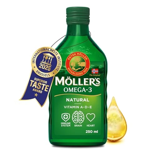 Offre limitée : Moller’s ® | Huile de foie de morue oméga 3 | Compléments alimentaires oméga-3 avec EPA, DHA, vitamines A, D et E | Prix Superior Taste | Marque vieille de 166 ans | Neutre | 250 ml de 17.82 EUR à 13.90 EUR (remise 22%)