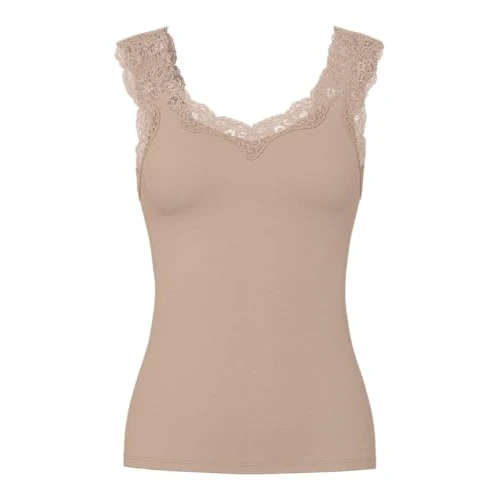 Oferta limitada: Pieces Pcbarbera Lace Noos BC Top para Mujer, Color Pardo cálido., M de 11.90 EUR a 9.52 EUR (ahorro 20%)