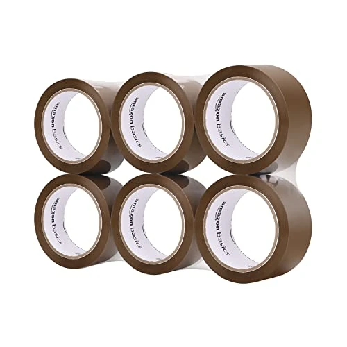 Offerta a tempo: Amazon Basics - Nastro adesivo per imballaggio, 48 mm x 66 m, spessore: 0.046mm, marrone, confezione da 6 rotoli - 18% da 12.58 € a 10.32 €