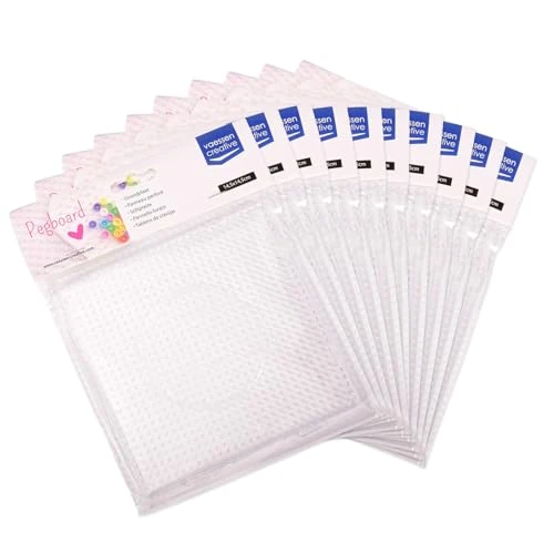 Limited-time offer: Vaessen Creative Fuse Bead Interlocking Pegboard, Set of 10, Square, 5.7 x 5.7 inches, Perfect for Childrens DIY Crafts with Ironing beads, Making Decorations, Pixel Pictures and Other Crafty Ideas from 13.99 £ to 13.99 £ (save 0.00%)