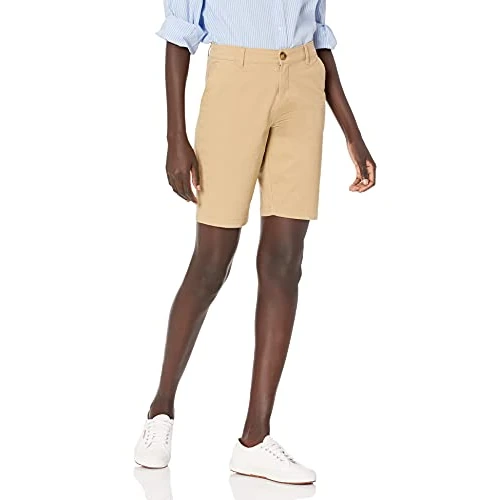 Limited-time offer: Amazon Essentials Women's Mid-Rise Slim-Fit 10" (25 cm) Inseam Bermuda Chino Shorts, Khaki Brown, 20 from 19.60 £ to 19.60 £ (save 0.00%)