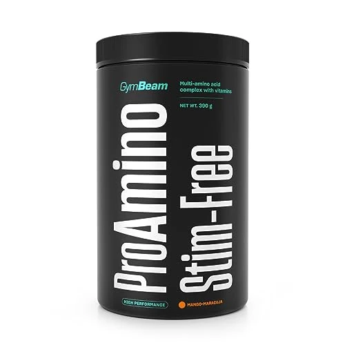 Offerta a tempo: GymBeam ProAMINO Stim-Free 390g, Amminoacidi Essenziali, Amminoacidi Ramificati, Formato in Polvere 10,6g di Amminoacidi per Porzione, BCAA 4:1:1, 6 Vitamine (390 g, Mango-Maracuja) - 10% da 15.95 € a 14.36 €