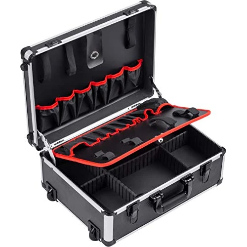 Offerta a tempo: Meister Trolley attrezzi vuoto - 460x350x190 mm - Ruote - Scomparti individuali - 15 tasche, elastici - Portata 15 kg - Valigia alluminio robusta/Cassetta attrezzi / 9095080 - 0.00% da 80.60 € a 80.60 €
