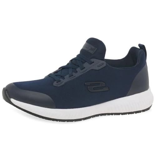 Zeitlich begrenztes Angebot: Skechers Damen Squad Sr Sneaker, Navy Flat Knit, 37.5 EU von 56.80 € auf 35.00 € (38.38% Rabatt)