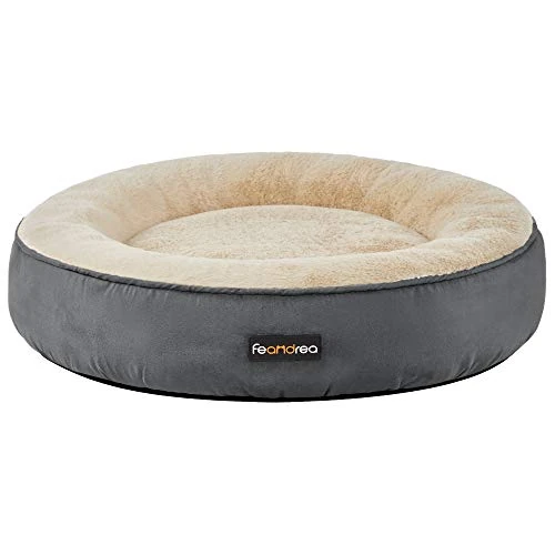 Feandrea Cesta de Perros Redonda, Cama Redonda, ø 60 cm, Gris Oscuro PGW060G02
