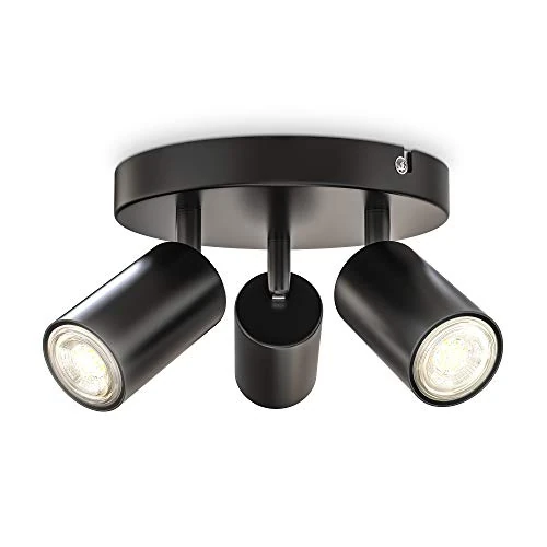 Oferta limitada: B.K.Licht - Lámpara redonda 3 luces, Metal Negro, GU10 máx 3x9W, Ø90x190mm, Sin Bombillas, IP20, Diseño Moderno, Foco Orientable, Para Salón o Pasillo de 26.99 € a 26.99 € (ahorro 0.00%)