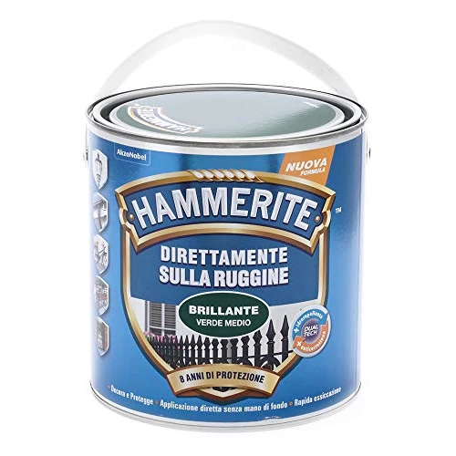 Offerta a tempo: Hammerite Direttamente Sulla Ruggine Brillante Verde Medio 2.5 l — 10% da 59,90 € a 53,89 €