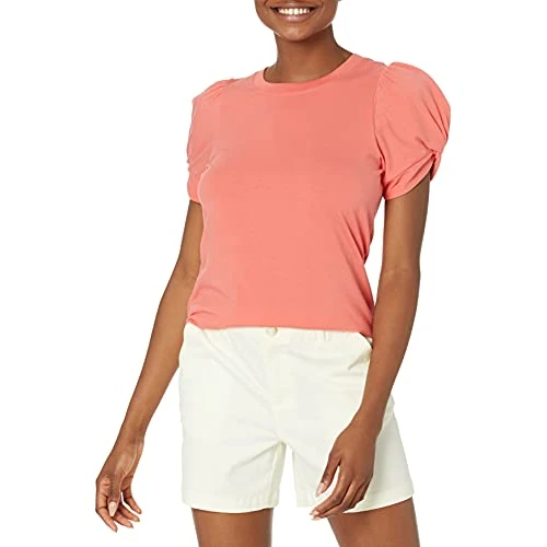 Offerta a tempo: Amazon Essentials T-Shirt Girocollo, Maniche con Motivo Annodato — 31% da 15,20 € a 10,45 €