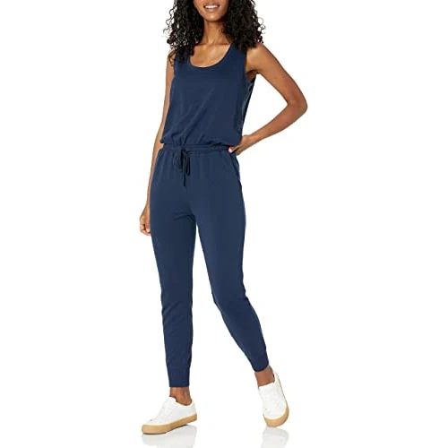 Limited-time offer: Amazon Essentials Women's Studio Terry Jumpsuit (Available in Plus Size), Navy, XL Plus from 21.79 £ to 21.79 £ (save 0.00%)