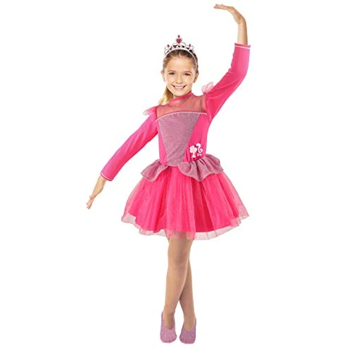 Ciao- Barbie Principessa Ballerina Costume Travestimento Bambina Originale (Taglia 8-10 Anni), Rosa, 11660.8-10