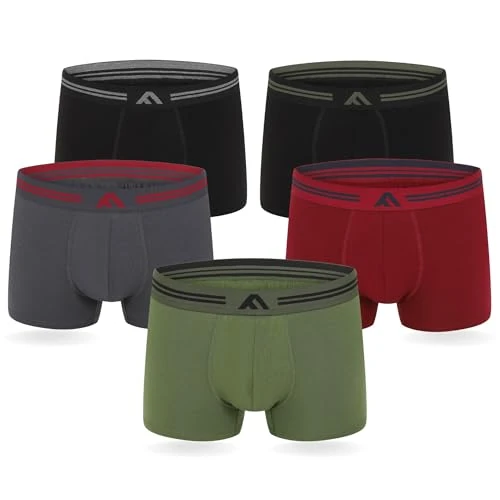 Offerta a tempo: FM London, Boxer da uomo super morbidi in bambù, confezione da 5, senza etichetta, elasticizzati, in materiale ecocompatibile, Colori scuri assortiti, M - 0.00% da 22.99 € a 22.99 €