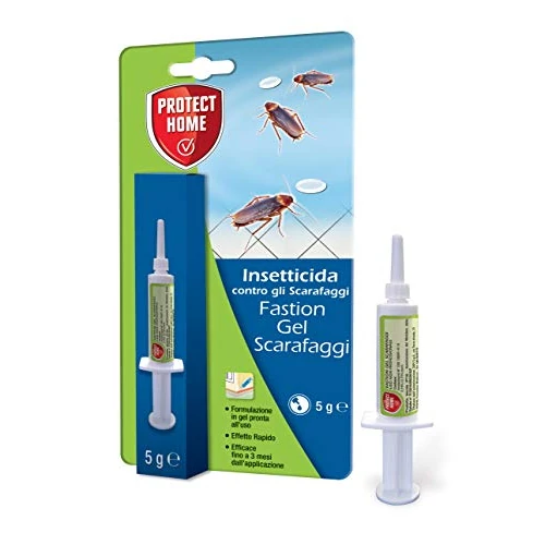 Protect Home Fastion Gel Scarafaggi, Insetticida gel pronto all’uso, Veleno scarafaggi, Efficace Elimina l’intera colonia in breve tempo, Azione per ingestione. Ambienti interni. 5g