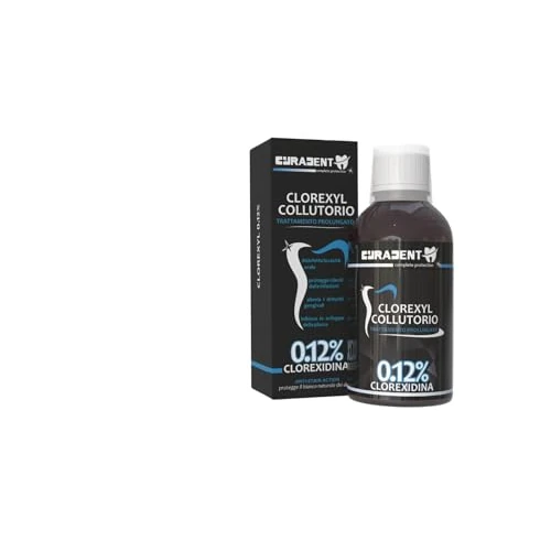 Chlorexidin Chlorexidin 0,12% - Curadent Clorexyl - Colluttorio Chlorhexidin ideal zur Desinfektion von Mundhöhle und Verhinderung von Zahnverpackungen - Format 200 ml - Original Pflege Waffe