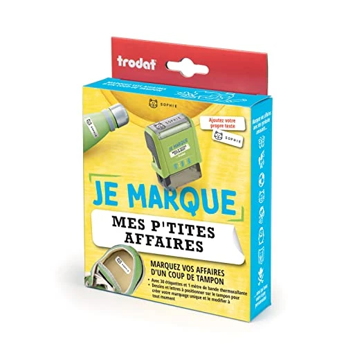 Limited-time offer: Trodat Je Marque mes P'tites Affaires Stamp - Mark Your Children's Things with a Complete and Matching Set - Labels + Letters with Drawings - Ideal for Marking from 24.00 £ to 24.00 £ (save 0.00%)