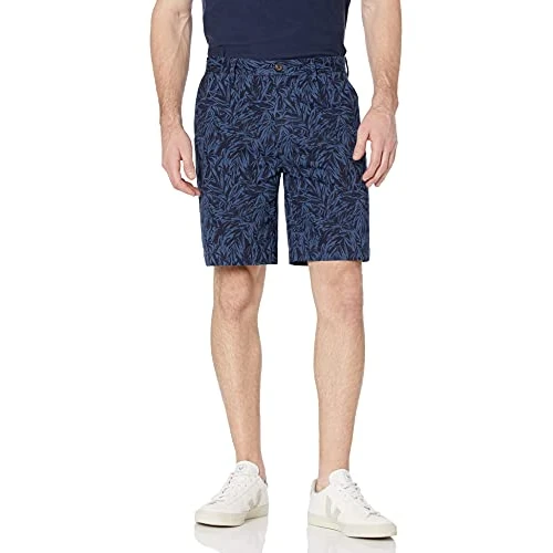 Zeitlich begrenztes Angebot: Amazon Essentials Herren Classic Fit 23cm Chino-Shorts mit Taschen, Indigo Palmwedelaufdruck, 31W von 21.90 € auf 18.37 € (16% Rabatt)