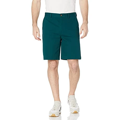 Amazon Essentials Men's Korte broek met binnenbeenlengte van 23 cm en klassieke pasvorm, Donkergroen, 42