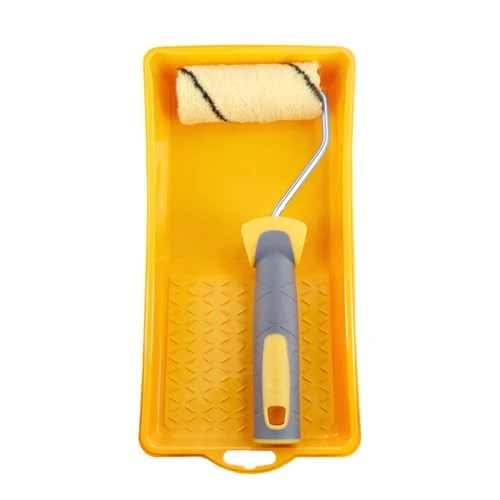 Offerta a tempo: Hardy Working Tools - Kit Pittura: Piccolo Rullo10 cm Ø30 mm con Manico Bi-materiale + Vaschetta per Pittura – Manicotto Hardstar in Poliestere Pelo 9 mm per Pitturare Pareti e Soffitti - 0.00% da 11.50 € a 11.50 €