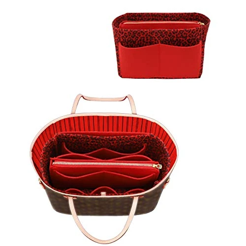 Limited offer: LEXSION Felt Purse Bag Organizer Insert with zipper Bag Tote Shaper Fit Speedy Neverful PM MM from 33.17 EUR to 33.17 EUR (save 0%)