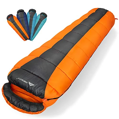 Forceatt Sleeping Bag, 50-77℉ Lightweight & Portable Sleeping Bags for Adults, Backpacking Mummy Sleeping Bag Suitable Camping, Hiking, Indoor and Outdoor Use, for 3 Seasons of Warm and Cool Weather.