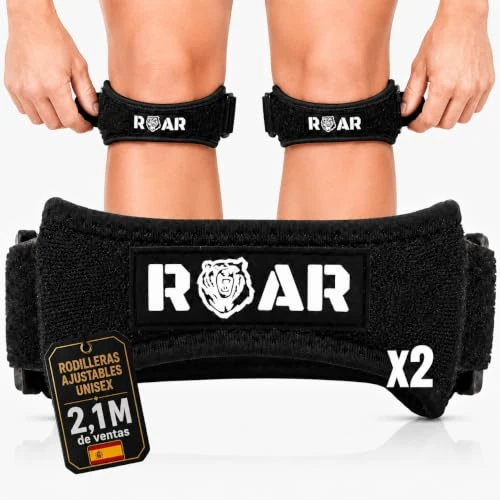 Offerta a tempo: Roar® Pack 2x Tutore Ginocchio Rotula, Ginocchiera Rotulea, Fascia Ginocchio Menisco, Ginocchiera per Menisco, Fascia Ginocchio Legamenti, Tutore Rotula Ginocchio, Tutore Tendine Rotuleo - 8% da 11.90 € a 10.90 €